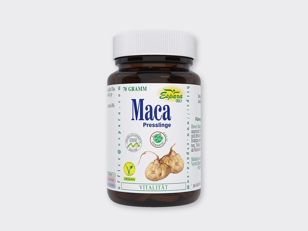Maca BIO Presslinge mit Hintergrund © Espara