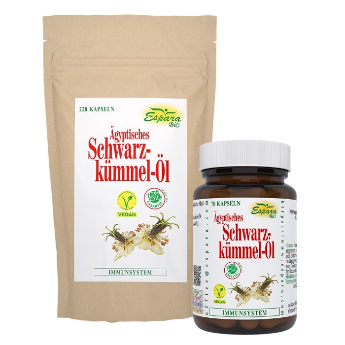 Espara Schwarzkümmel-Öl BIO Kapseln 70 und 220 © Espara
