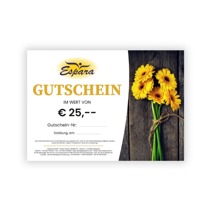 Gutschein € 25,- © Espara Gutschein € 25,- © Espara